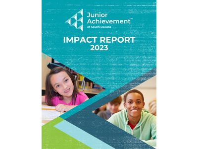 Front cover of 2023 JA Impact Report. Junior Achievement Logo, 