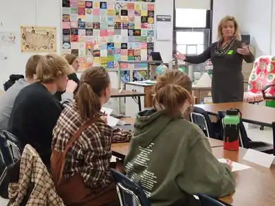 Kristi teaching JA Excellence Through Ethics®